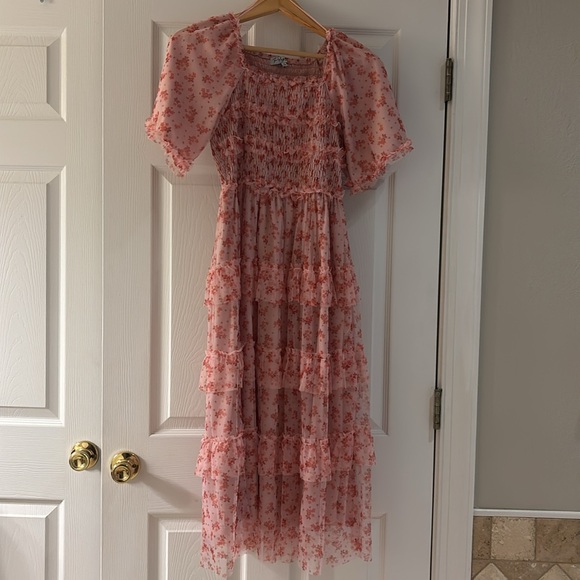 PinkBlush pink floral tulle dress - Picture 3 of 5